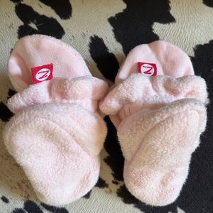 Pink Zutano Fleece Baby Shoes Booties 3 months